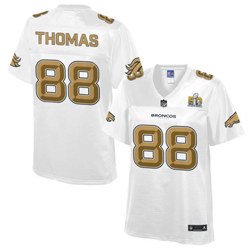 Nike Broncos #88 Demaryius Thomas White Women's NFL Pro Line Super Bowl 50 Fashion Game Jersey